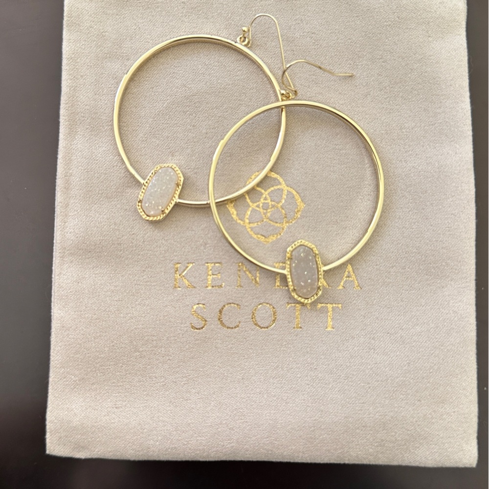 Iridescent Drusy Elora Hoop earrings (non colorbar) | EUC